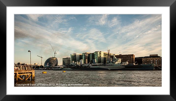 London Skyline Sunset Framed Mounted Print by Dawn O'Connor