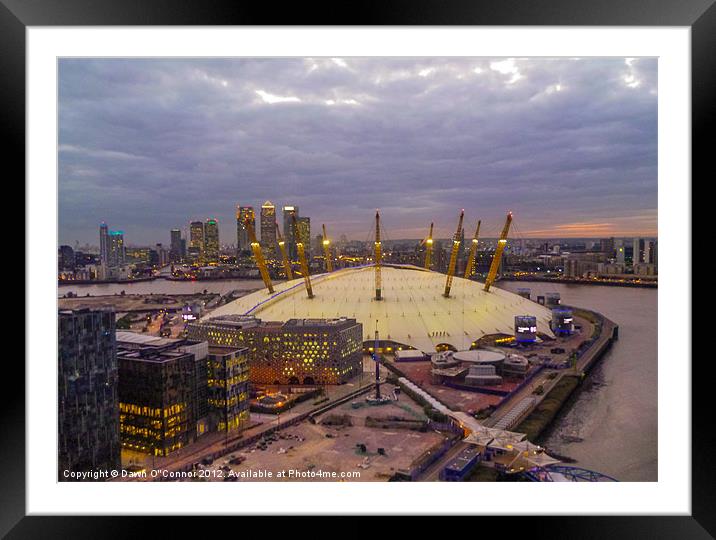 London's O2 Arena Framed Mounted Print by Dawn O'Connor