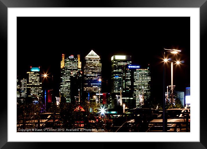 London Docklands Skyline Framed Mounted Print by Dawn O'Connor