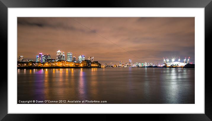 London Docklands Skyline Framed Mounted Print by Dawn O'Connor