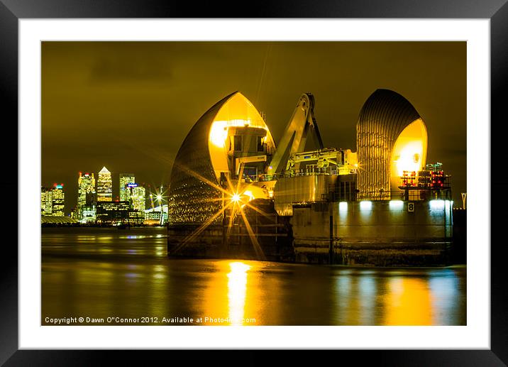 Thames Barrier Framed Mounted Print by Dawn O'Connor