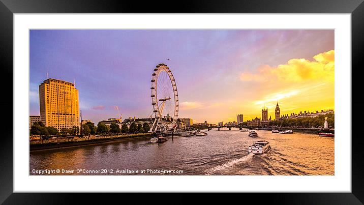 London Sunset Framed Mounted Print by Dawn O'Connor