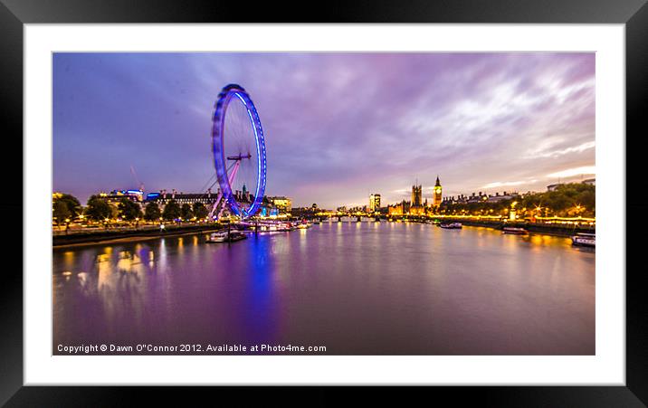 London at Night Framed Mounted Print by Dawn O'Connor