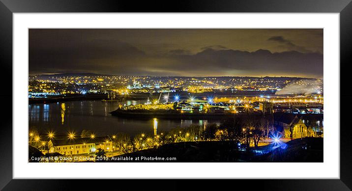 Rochester at Night Framed Mounted Print by Dawn O'Connor