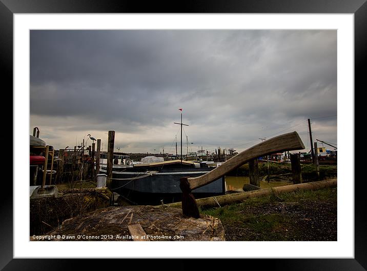 Medway Boatyard Framed Mounted Print by Dawn O'Connor