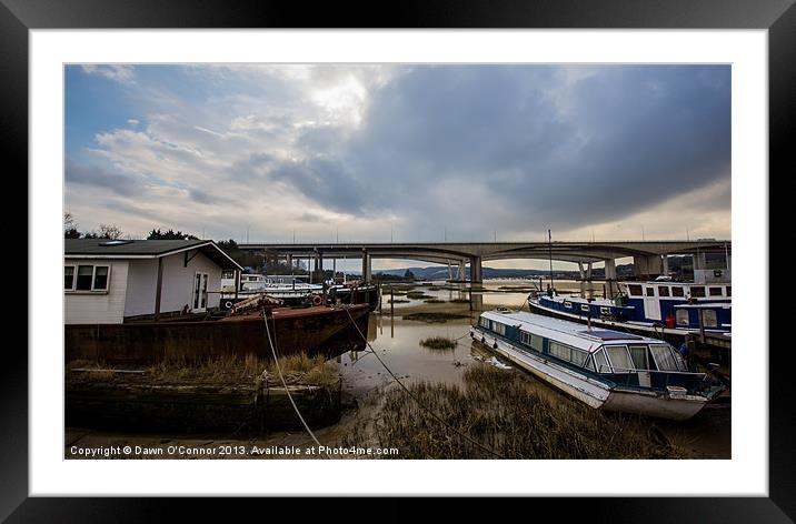 River Medway Boatyard Framed Mounted Print by Dawn O'Connor