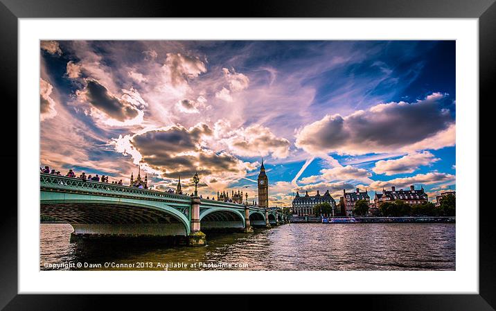 Westminster Bridge Framed Mounted Print by Dawn O'Connor
