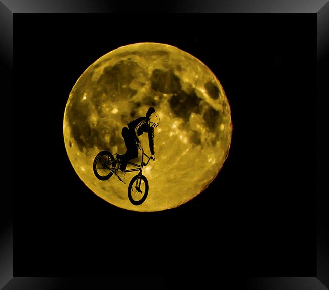 BMX Moon Rider Framed Print by Dawn O'Connor