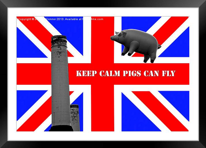Pink Floyd Pig at Battersea Framed Mounted Print by Dawn O'Connor