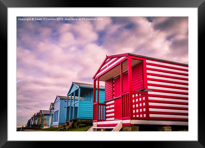 Whitstable Beach Huts Framed Mounted Print by Dawn O'Connor