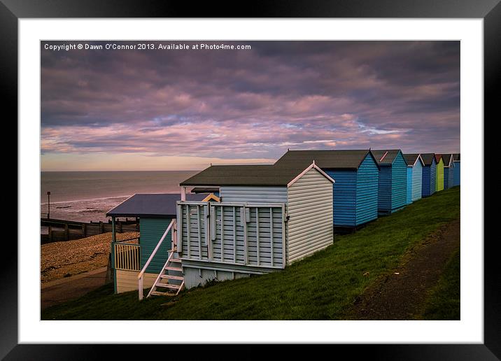 Whitstable Beach Huts Framed Mounted Print by Dawn O'Connor