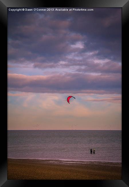 Whitstable Kite Surfing Framed Print by Dawn O'Connor