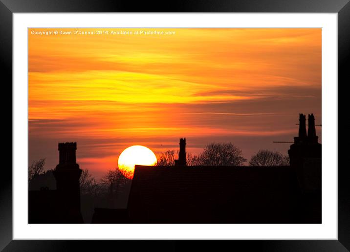 Rooftop Sunset Framed Mounted Print by Dawn O'Connor