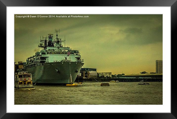 HMS Bulwark at Greenwich Framed Mounted Print by Dawn O'Connor