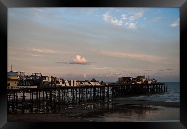 Hastings Pier and the Firemen 2 Framed Print by Dawn O'Connor