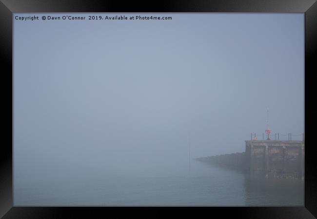 Whitstable Quay in the Fog Framed Print by Dawn O'Connor