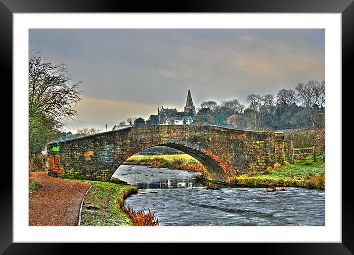 Canal Bridge and Church Steeple, Yorkshire, UK Framed Mounted Print by Dawn O'Connor