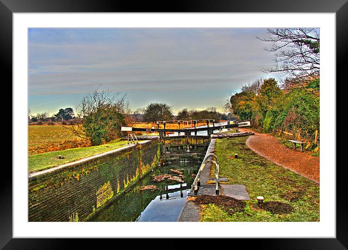 Lock on Yorkshire Canal, Yorkshire, UK Framed Mounted Print by Dawn O'Connor