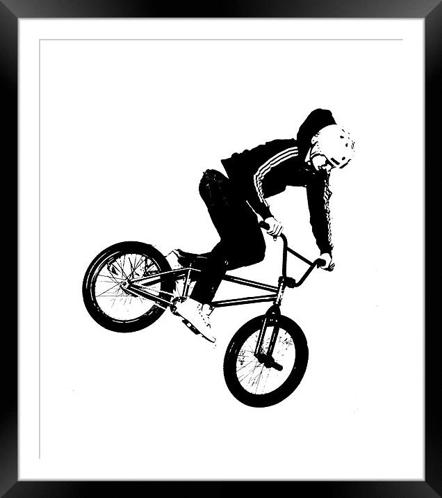 BMX Abstract 1 Framed Mounted Print by Dawn O'Connor