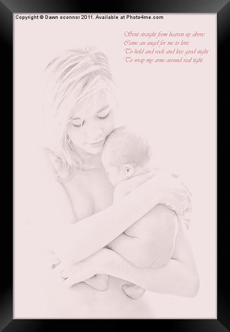 Mother and Child with Verse Framed Print by Dawn O'Connor