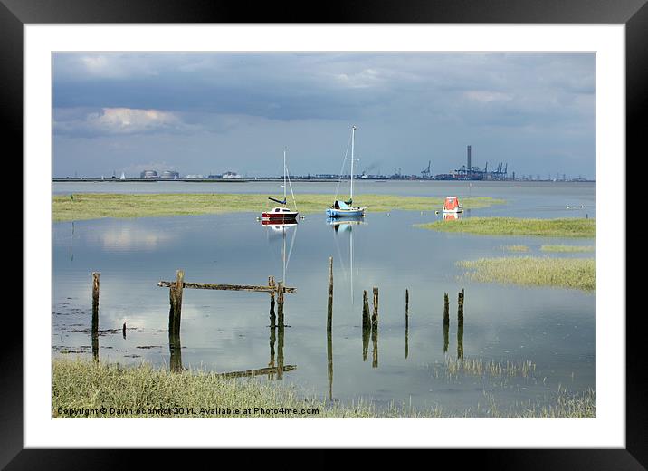 River Medway Framed Mounted Print by Dawn O'Connor