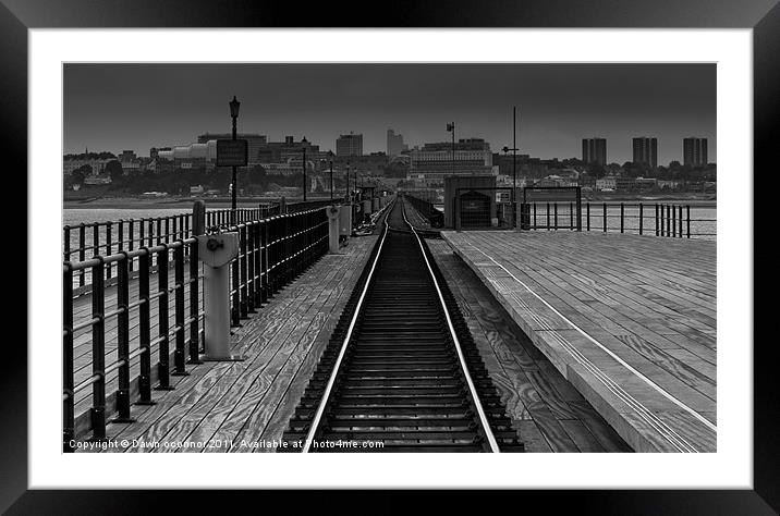 Southend on Sea, Pier Tracks Framed Mounted Print by Dawn O'Connor