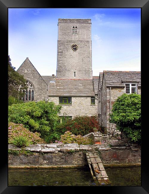 Mill pond and church, Swanage, Dorset UK Framed Print by Graham Piper