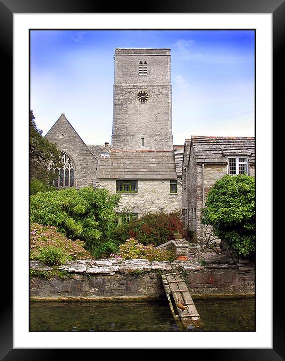 Mill pond and church, Swanage, Dorset UK Framed Mounted Print by Graham Piper