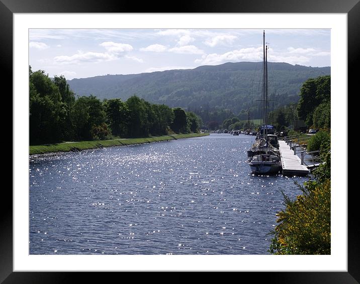 Sunny Day On The Caledonian Canal Framed Mounted Print by Nigel G Owen