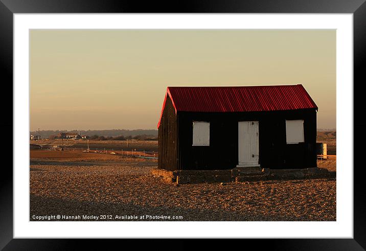 Lonely Beach Hut in Rye Framed Mounted Print by Hannah Morley