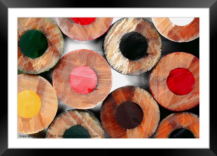 Colourful Pencil Crayons   Framed Mounted Print by Anthony Michael 
