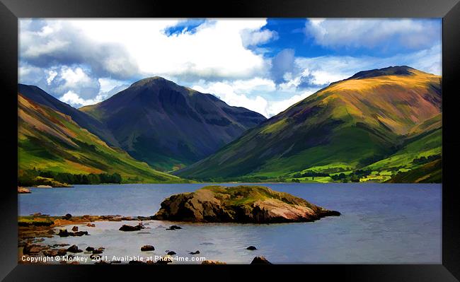 Lake Island Impression Framed Print by Anthony Michael 