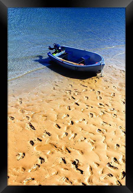 Footprints In The Sand Framed Print by Anthony Michael 