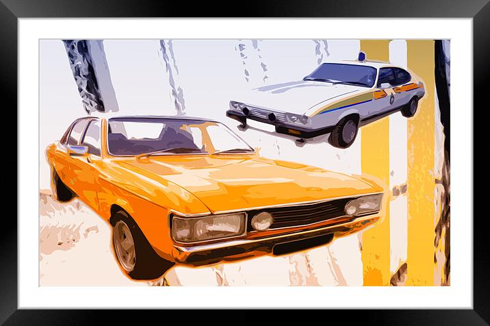 Cop And Robbers - Classic Car  Framed Mounted Print by Anthony Michael 