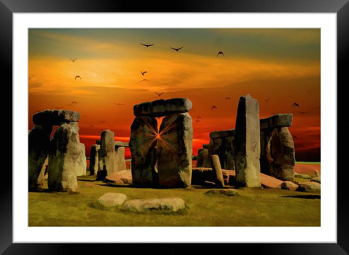 Stonehenge Fantasy Framed Mounted Print by Anthony Michael 