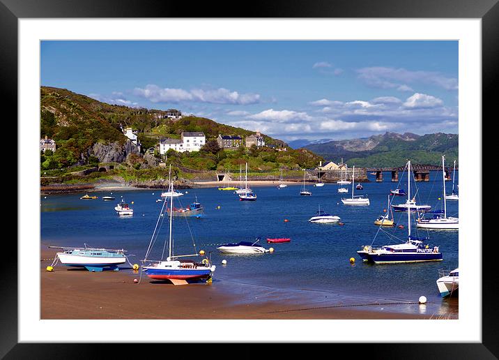Barmouth From The Beach Framed Mounted Print by Anthony Michael 