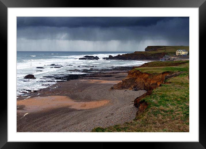 Crooklets Beach Cornwall Framed Mounted Print by Anthony Michael 
