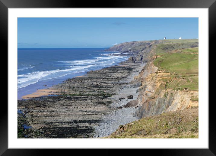 Sandymouth Beach Framed Mounted Print by Anthony Michael 