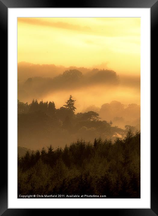 Misty Morning Framed Mounted Print by Chris Manfield