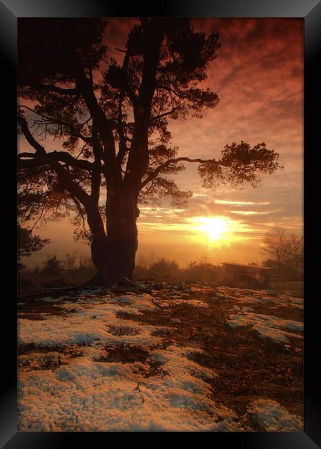 Sunset on Leith Hill Framed Print by Chris Manfield