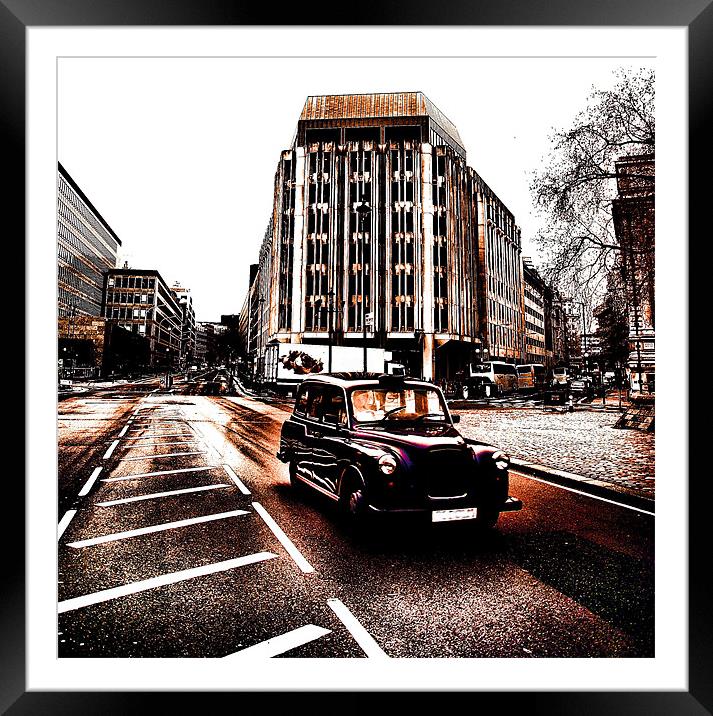 Taxi Framed Mounted Print by Chris Manfield