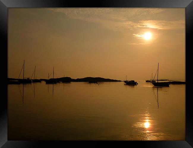 Sunset at Rhosneigr, Anglesey Framed Print by Sarah Harrington-James