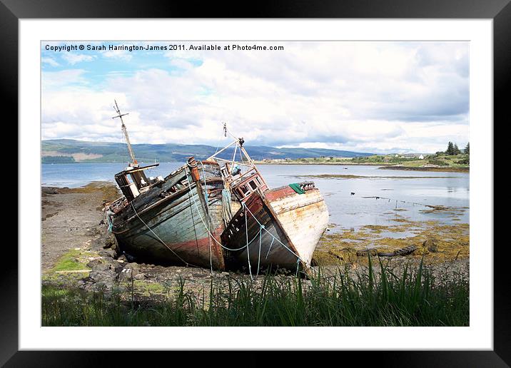 Fishing boats, Isle of Mull Framed Mounted Print by Sarah Harrington-James
