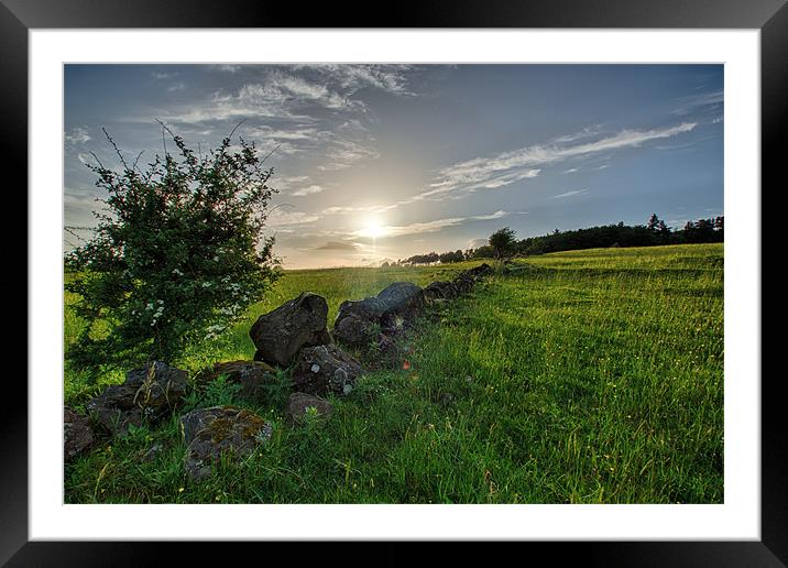 Stone Wall Framed Mounted Print by Sam Smith