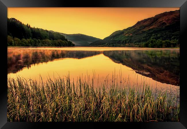 Sunset over Scottish Loch Framed Print by Sam Smith