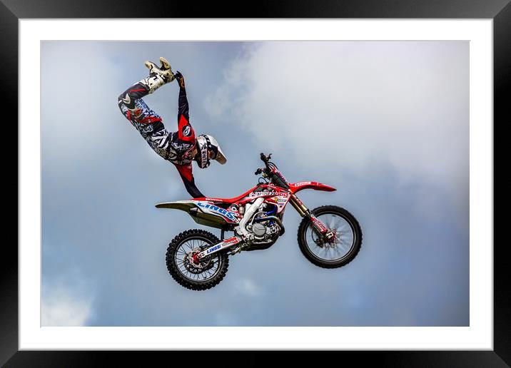 Stunt rider Framed Mounted Print by Sam Smith