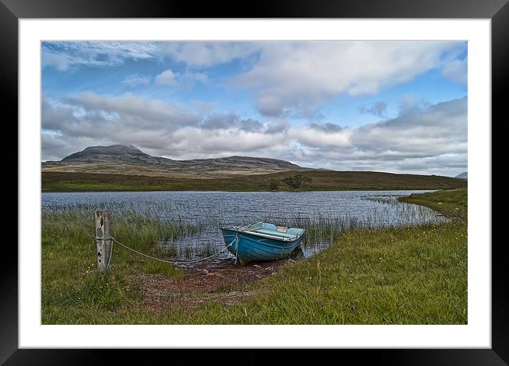 Little blue boat Framed Mounted Print by Sam Smith