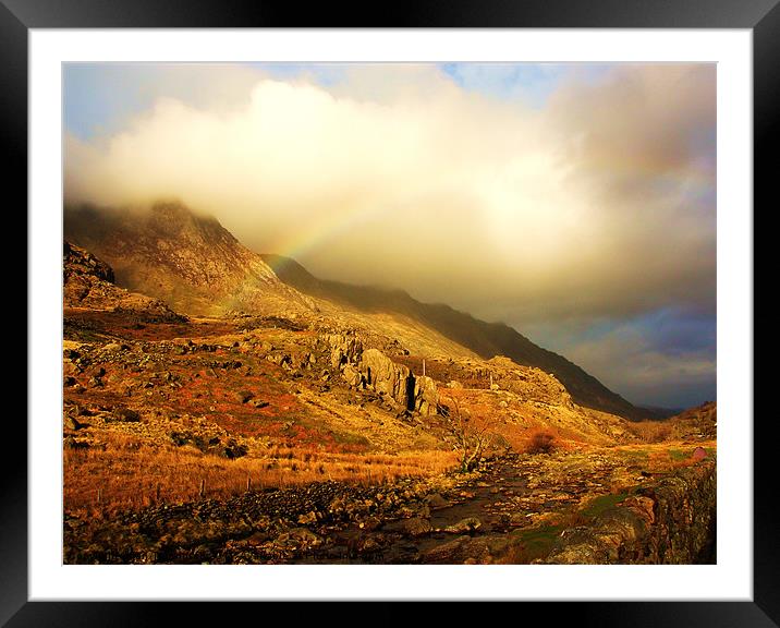 Rainbow and River Framed Mounted Print by Ian Tomkinson