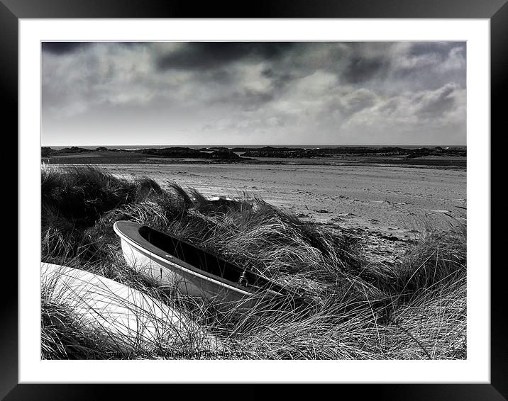 Boats in Dunes Framed Mounted Print by Ian Tomkinson