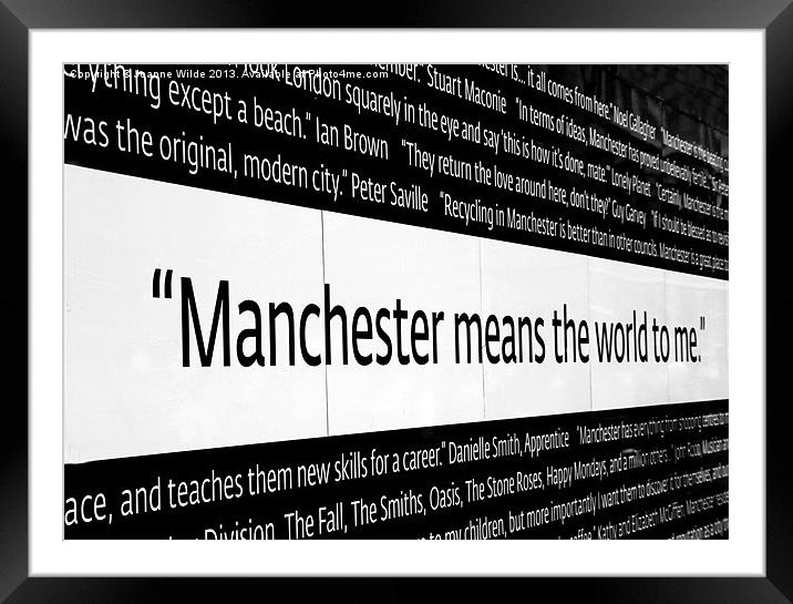 Manchester means the world to me Framed Mounted Print by Joanne Wilde